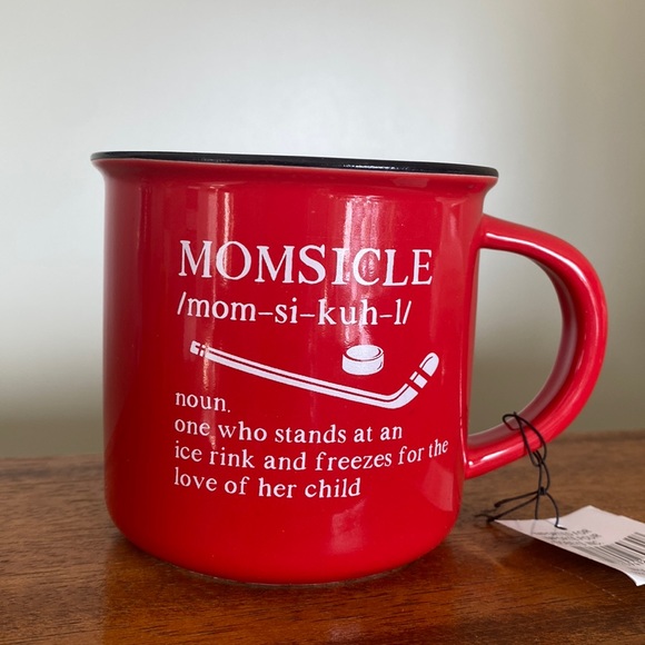Mug 16 Oz Red Momsicle Hockey Mug NET Exc shape - Picture 1 of 7